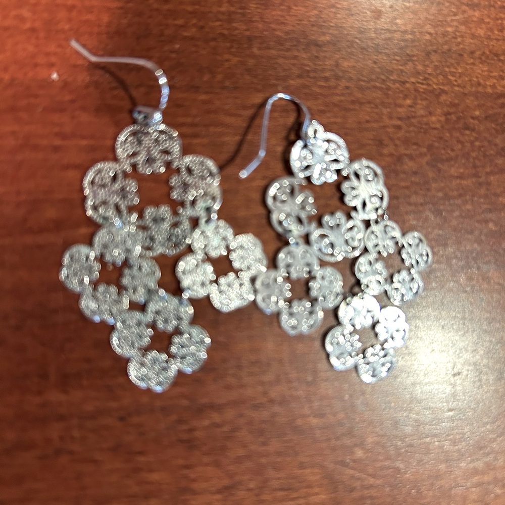 Lia Sophia silver tone earrings